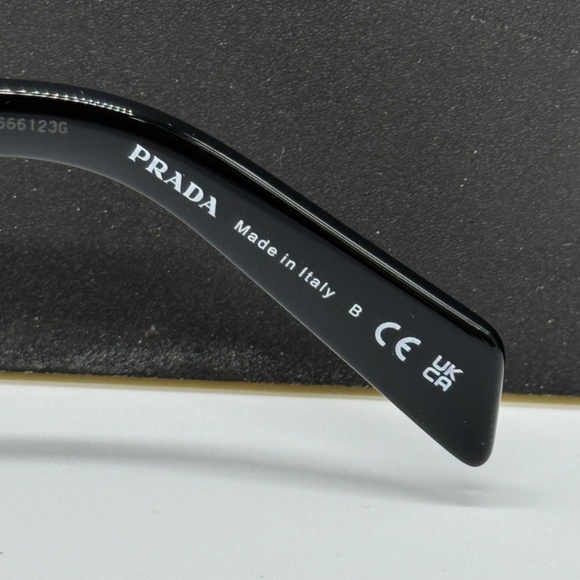 NEW PR A05S 16K08Z PRADA BLACK GREY SQUARE SPR A05 16K08Z UNISEX SUNGLASSES - Picture 10 of 11